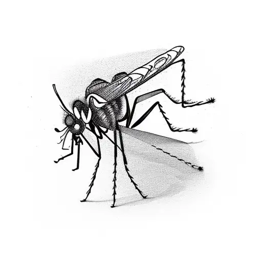 mosquito sipping BEER with proboscis  tattoo design idea
