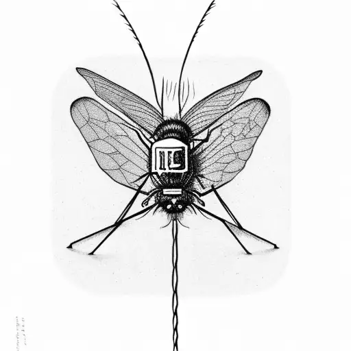 mosquito sipping beer with proboscis  tattoo design idea