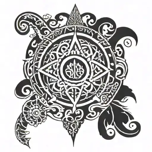 Polynesian tribal mixed with Croatian meaning of family  tattoo design idea