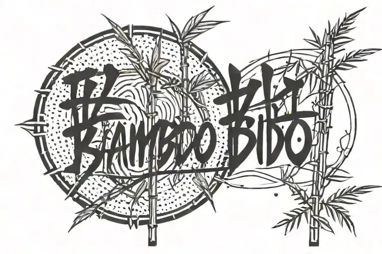bamboo Bushido japanese wording tattoo design idea