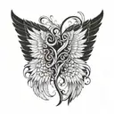 half angel half devil wings  tattoo design idea