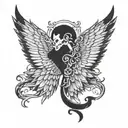 half angel half devil wings  tattoo design idea