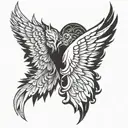 half angel half devil wings  tattoo design idea