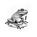 frog smoking pipe tattoo design idea