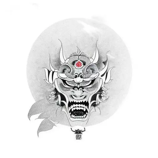 Hannya mask tattoo design idea