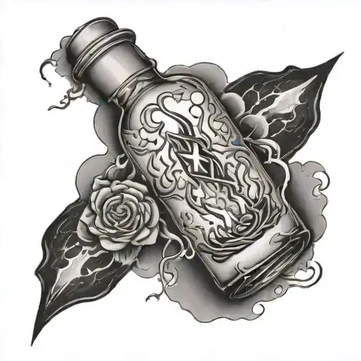 lightning in a bottle  tattoo design idea