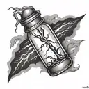 lightning in a bottle  tattoo design idea