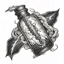 lightning in a bottle  tattoo design idea