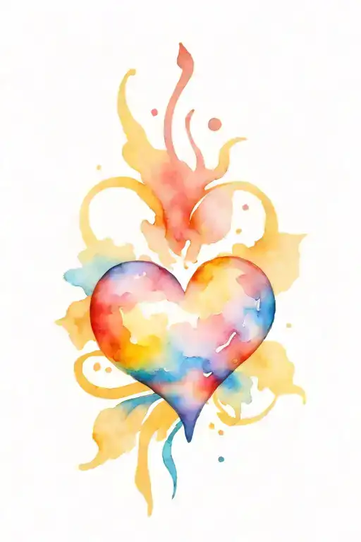 bisexual pride heart tattoo design idea