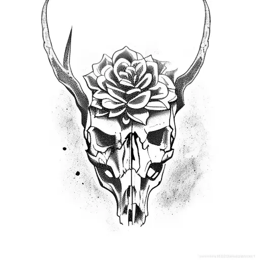 animal skull tattoo design idea