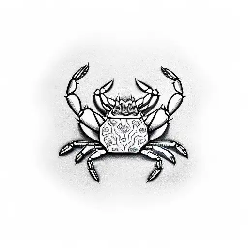 Crab cup tattoo design idea