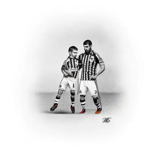 flamengo team. a dad with his son tattoo design idea