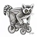 realistic lemur in a pushchair tattoo design idea