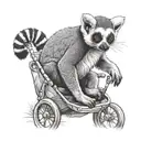 realistic lemur in a pushchair tattoo design idea