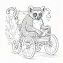 realistic lemur in a pushchair tattoo design idea