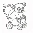 lemur in a pushchair tattoo design idea