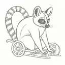 lemur in a pushchair tattoo design idea