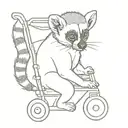 lemur in a pushchair tattoo design idea