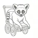 lemur in a pushchair tattoo design idea