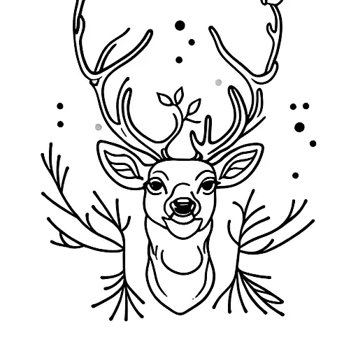 Deer feet and fig branch tattoo design idea