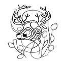 Deer and fig branch tattoo design idea