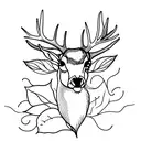 Deer and fig branch tattoo design idea