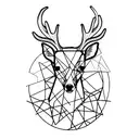 Deer and fig branch tattoo design idea