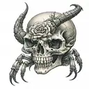 rose scorpion skull tattoo design idea