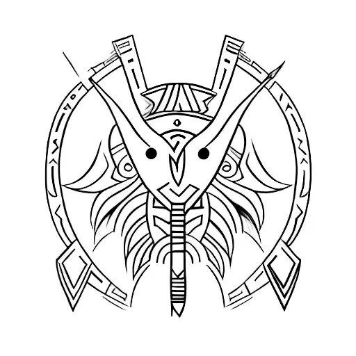 A tribal-inspired tattoo of a hunter from the paleolithic age tattoo design idea