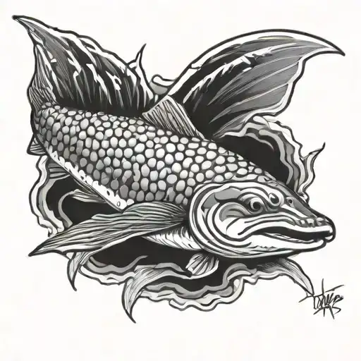 mac millers swimming tattoo design idea