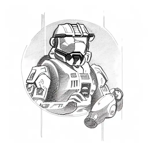 master chief drinking beer  tattoo design idea