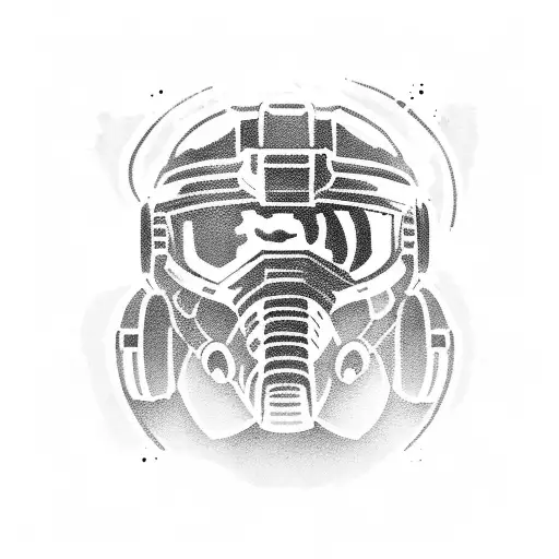 master chief drinking beer  tattoo design idea