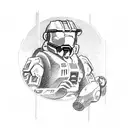 master chief drinking beer  tattoo design idea