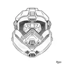 master chief drinking beer  tattoo design idea