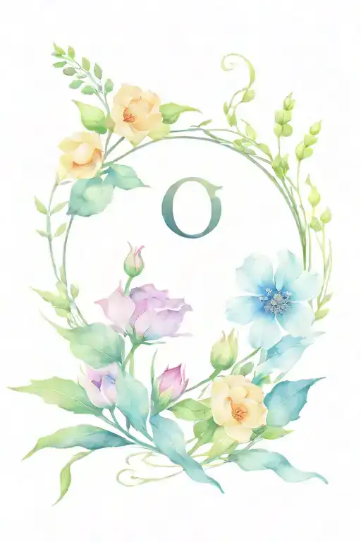 birth flowers and astrological sign intertwined for Oct 4, July 15, April 14, March 27, and July 1.  tattoo design idea