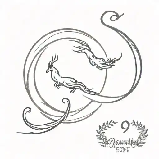 anniversary date 09/22/22 underneath  Capricorn and cancer zodiac sign tattoo design idea