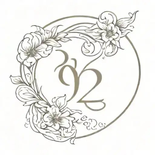 anniversary date 09 22 22 with Capricorn and cancer zodiac sign tattoo design idea