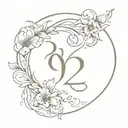 anniversary date 09 22 22 with Capricorn and cancer zodiac sign tattoo design idea
