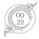 anniversary date 09 22 22 with Capricorn and cancer zodiac sign tattoo design idea