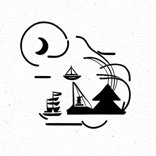 Voyage en train en europe tattoo design idea