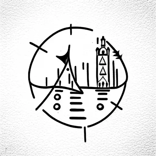 Tour d'europe en train tattoo design idea