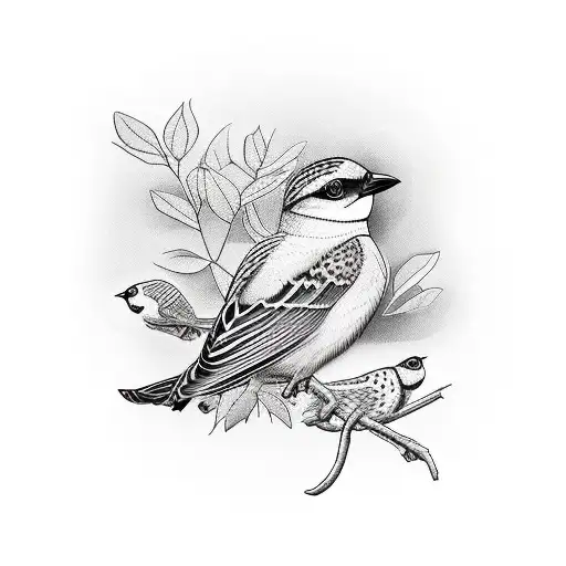 british birds tattoo design idea