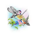 british birds tattoo design idea