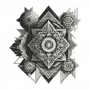Aztec sacred geometry tattoo design idea