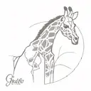 giraffe tattoo design idea