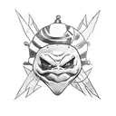 ninja turtle, Puerto Rico flag, buff tattoo design idea