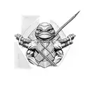 ninja turtle, Puerto Rico flag, buff tattoo design idea