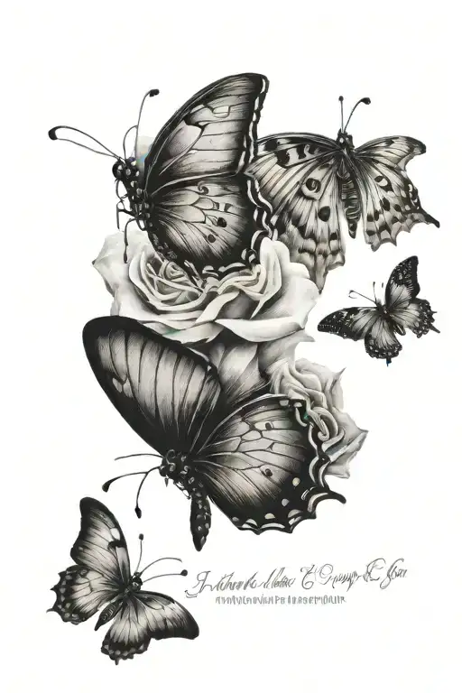 butterflies with the quote "I didn't let myself go, I let myself live" tattoo design idea