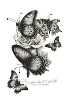 butterflies with the quote "I didn't let myself go, I let myself live" tattoo design idea