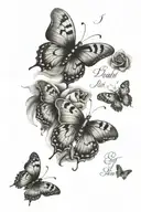 butterflies with the quote "I didn't let myself go, I let myself live" tattoo design idea